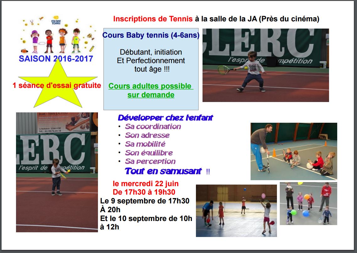 Tennis Cours 2017